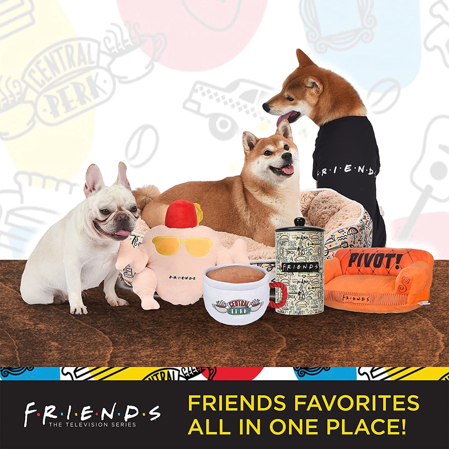 Friends Merch: Iconic TV Show Dog Collar, Black with D-Ring for Medium Dogs.
