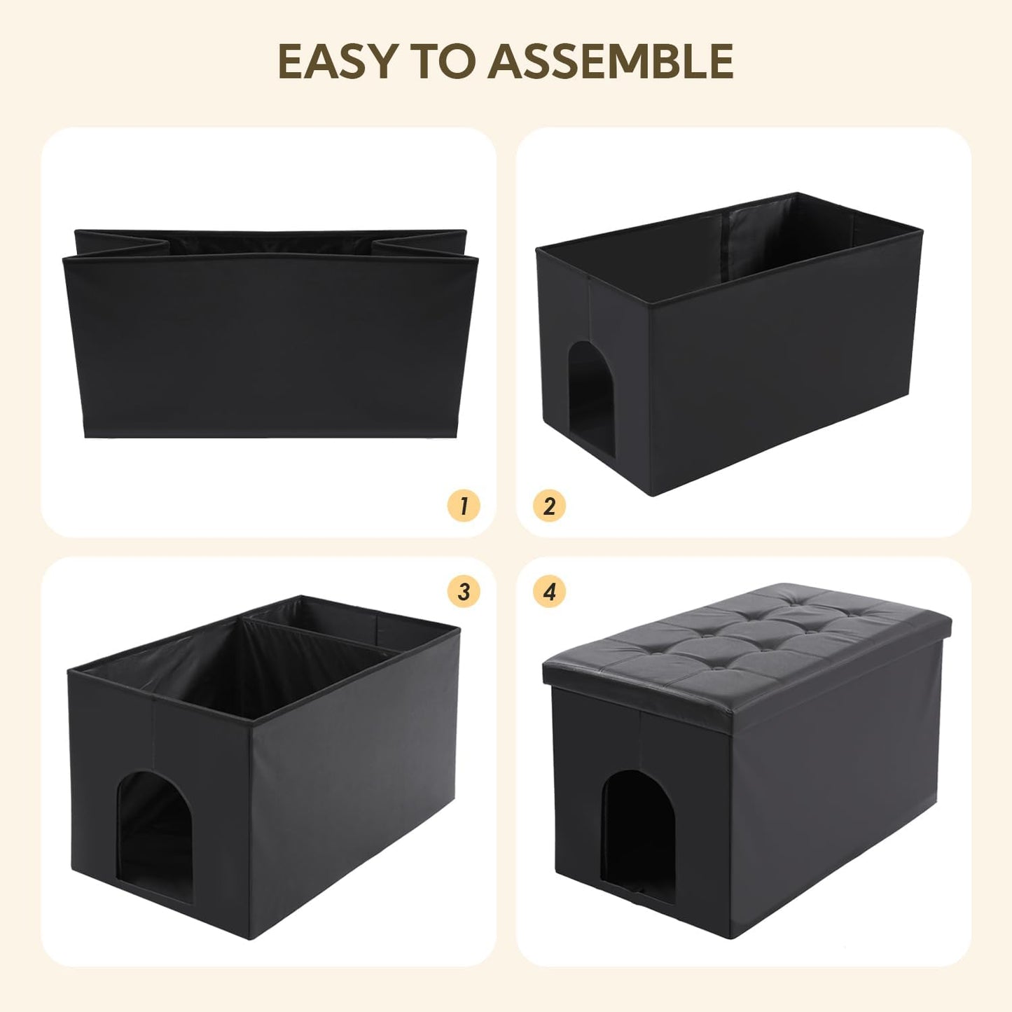 Cat Litter Box Enclosure Furniture Hidden, Cat Washroom Bench Storage Cabinet | Extra Large 35.4'' X 19.7'' X 19.7''| Dog Proof | Waterproof Inside/Easy Clean | Easy Assembly | Odor Control.