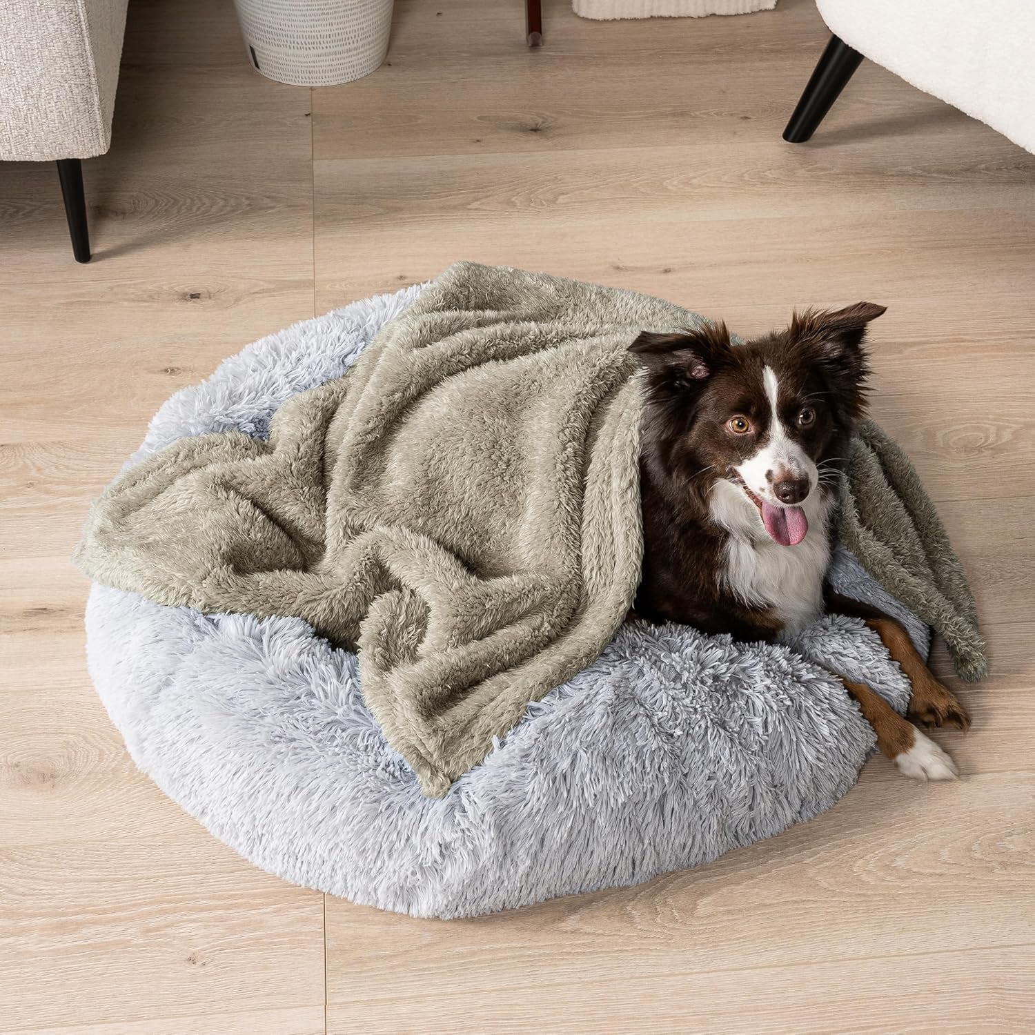 Fluffy Waterproof Dog Blanket for Small Medium Dogs, Soft Warm Pet Sherpa Throw Pee Proof Couch Cover, Reversible Cat Puppy Bed Blanket Sofa Protector, Plush Washable Pad (Taupe Camel, 24X32).