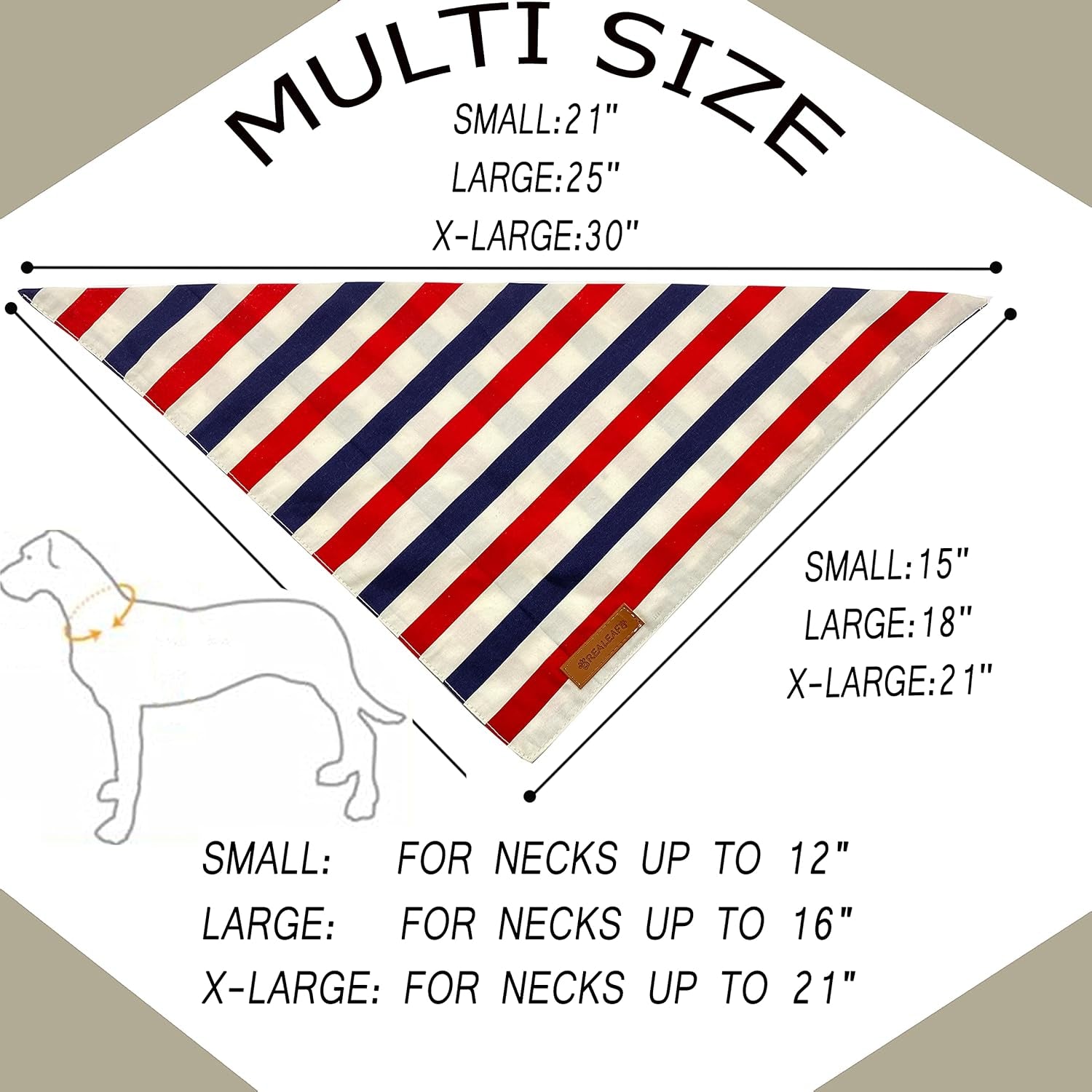 4Th of July Dog Bandanas 2 Pack, Reversible American Flag Pet Scarf for Boy and Girl, Premium Durable Fabric, Patriotic Bandana for Large and Extra Large Dogs (X-Large).