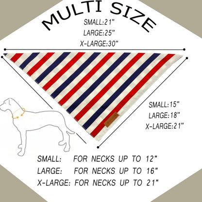 4Th of July Dog Bandanas 2 Pack, Reversible American Flag Pet Scarf for Boy and Girl, Premium Durable Fabric, Patriotic Bandana for Large and Extra Large Dogs (X-Large).