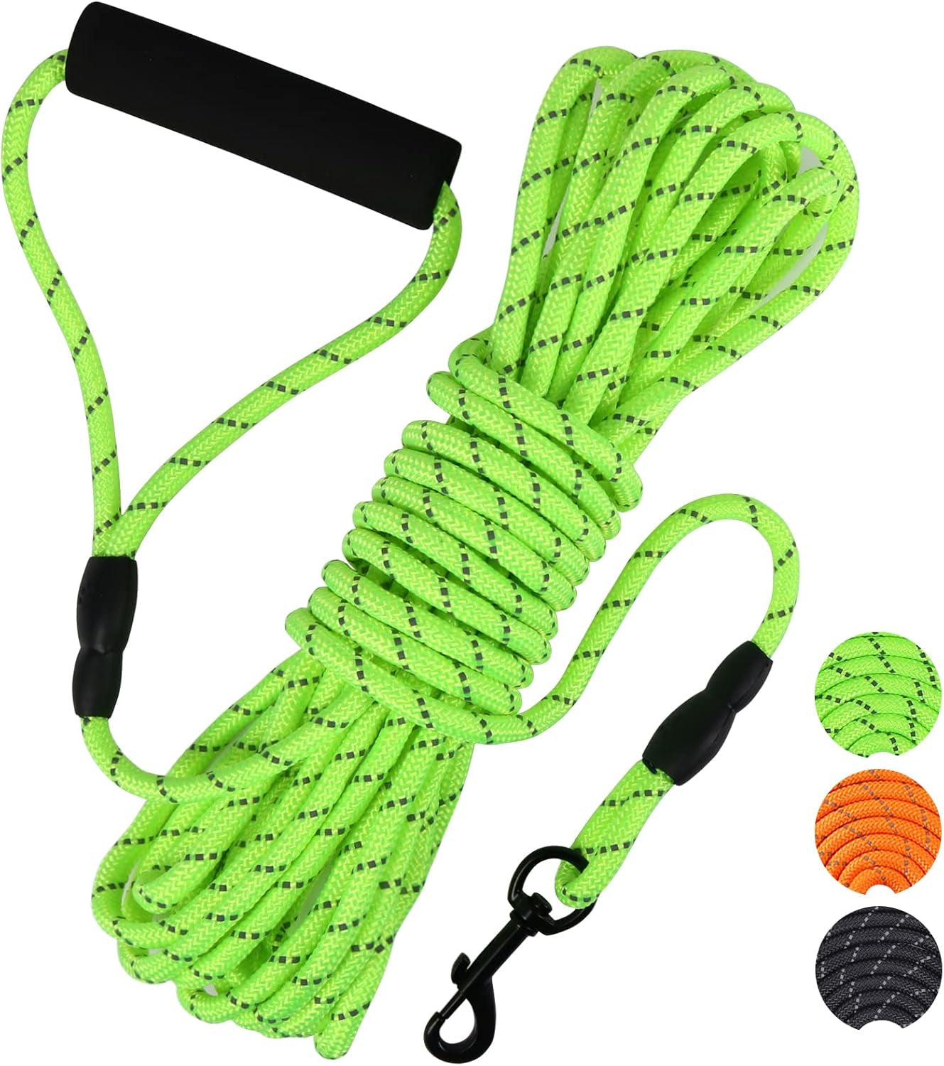 Floating Long Dog Leash, 32Ft Dog Training Leash for Swimming and Lake, Reflective Long Rope Lead with Soft Handle for Outside, Yard, Camping, Hiking and Beach (Green).