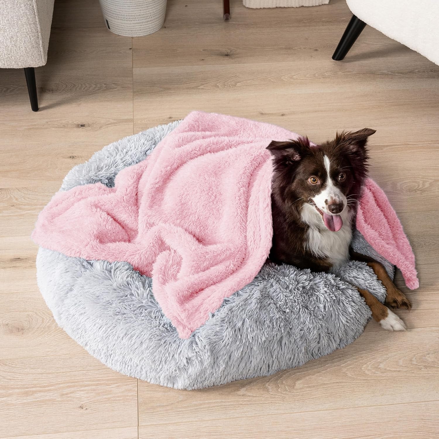 Fluffy Waterproof Dog Blanket for Small Medium Dogs, Soft Warm Pet Sherpa Throw Pee Proof Couch Cover, Reversible Cat Puppy Bed Blanket Sofa Protector, Plush Washable Pad (Pink Blush, 24X32).