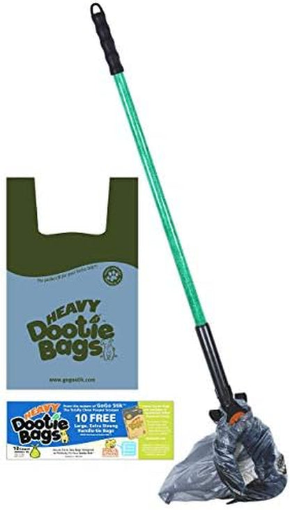 HEAVY Dootie Bags with EZ Tie Handles. Clean and Convenient for Pet Dog Poop, Cat Litter. Multi-Use. Great for Swivel Bin and  Scoopers. Made with Cornstarch. Strong, Leakproof and Very Large.