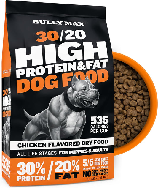 High Performance Premium Dry Dog Food for All Ages - High Protein Natural Puppy Food for Small & Large Breed Puppies & Adult Dogs, 15 Lb Bag.