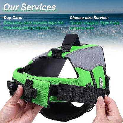 Dog Life Jacket with Removable Front Float, Life Vest for Dogs with Reflective Trims & Extra Padding for Swimming & Boating, Bright Green, S.