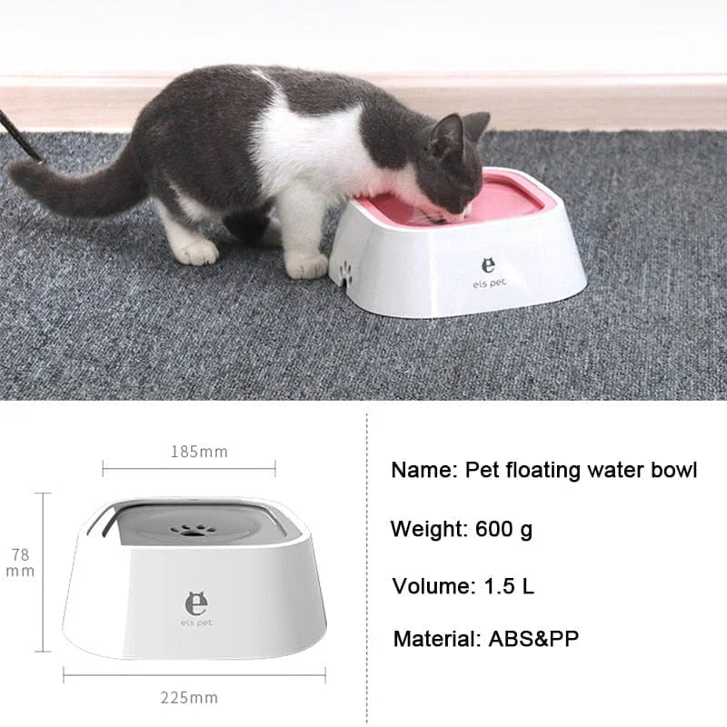 Dog Drinking Water Bowl with Floating Design - Non-Wetting, Non-Skid, Large Capacity.