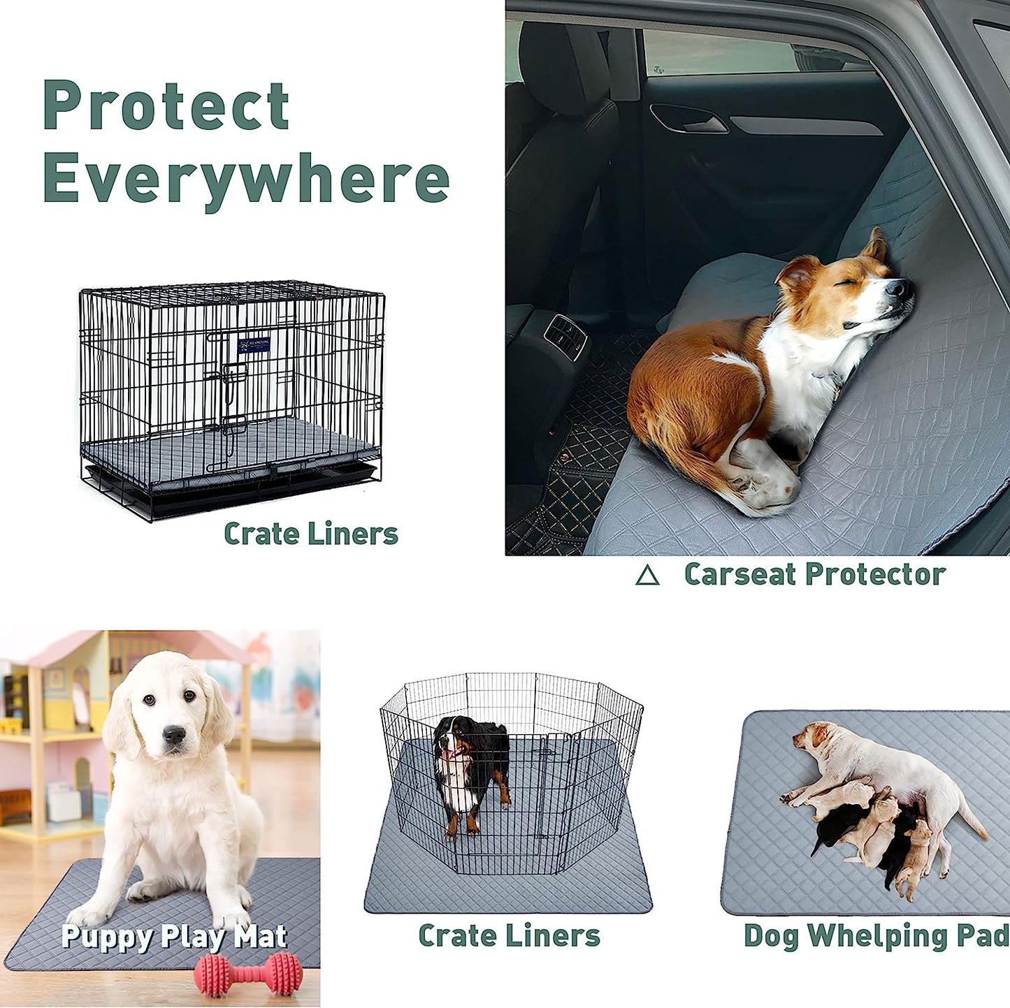 Reusable Washable Pee Pads for Dogs Large/Extra Large 36'' X 41'' 2 Pack, Absorbent Pet Puppy Dog Training Pads Non-Slip, Waterproof Whelping Potty Pads for Dogs Leak-Proof.