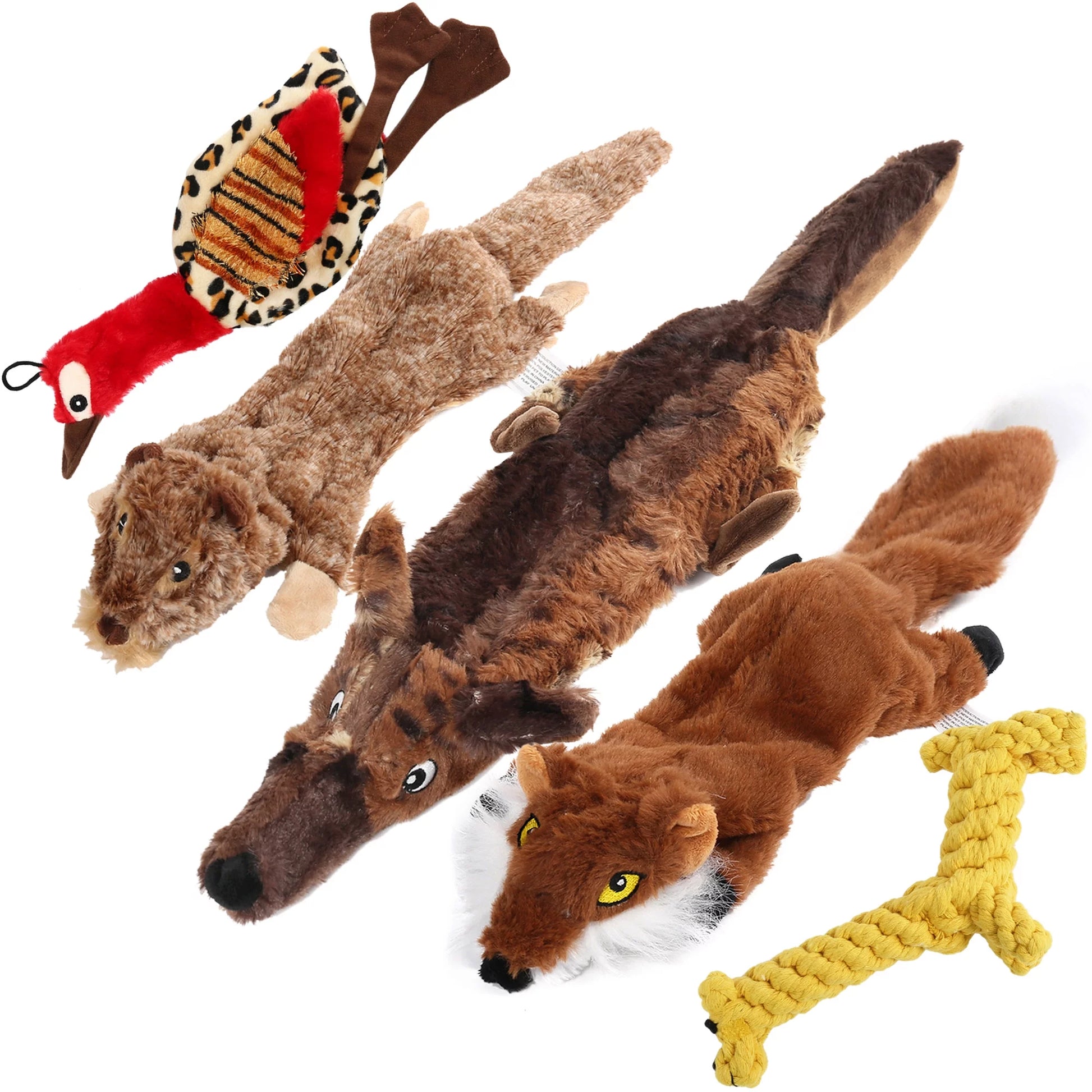 5 Dog Squeaky Toys for Small Dog, No Stuffing.