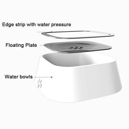 Dog Drinking Water Bowl with Floating Design - Non-Wetting, Non-Skid, Large Capacity.