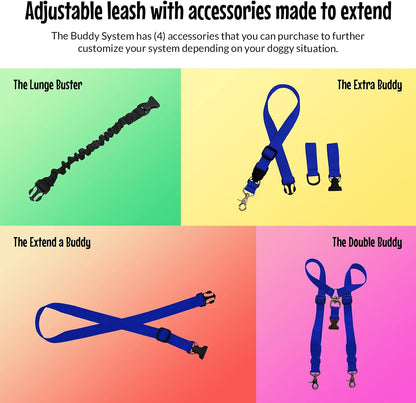 Hands Free Dog Leash, Adjustable Leash for Running, Jogging, Training and Service Dogs, Great for Small, Medium and Large Dogs, Made in USA (Royal Blue, Large Belt (27"- 50" Waist)).