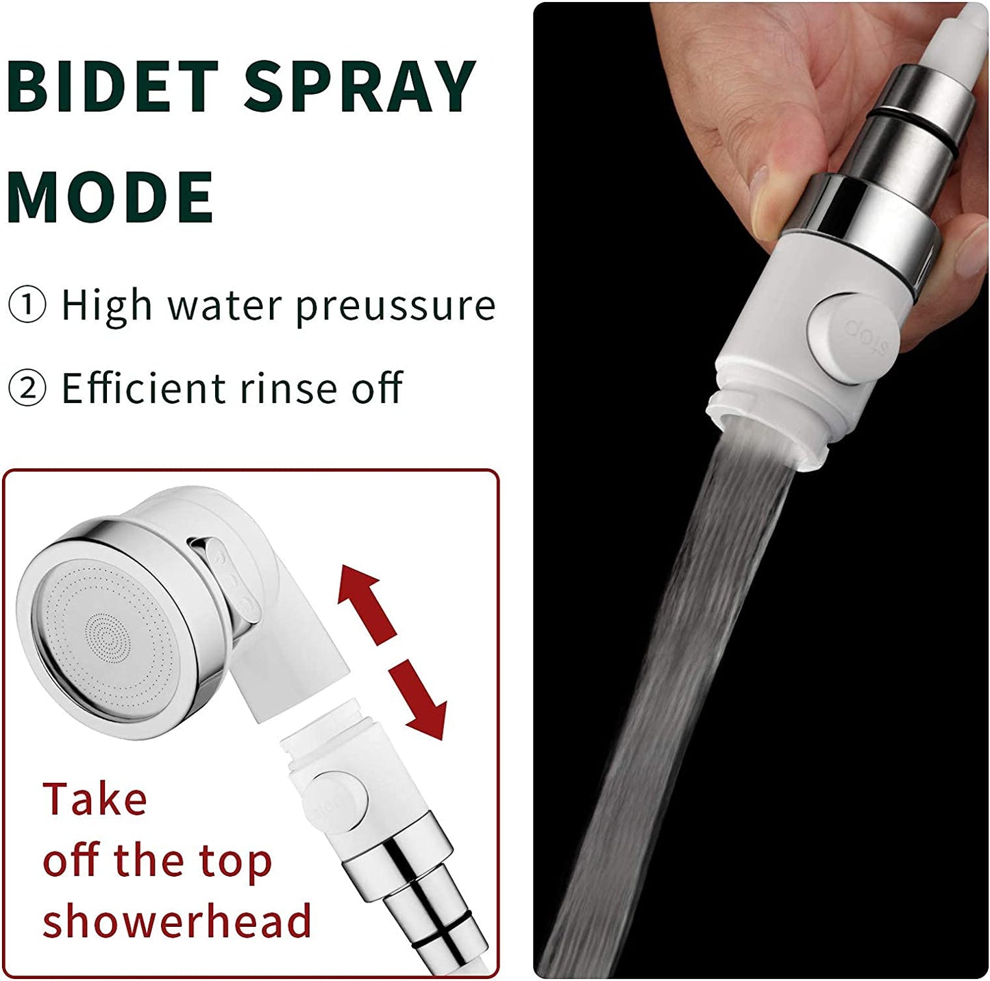 Sink Faucet Sprayer Attachment, Shower Head Attaches to Tub Faucet, Dog Bathing Hose Shower Set for Laundry Bathroom Kitchen.