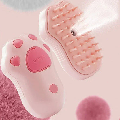 Electric Cat Steam Brush – 3-In-1 Pet Grooming Comb with Water Spray for Cats and Dogs, USB Rechargeable.