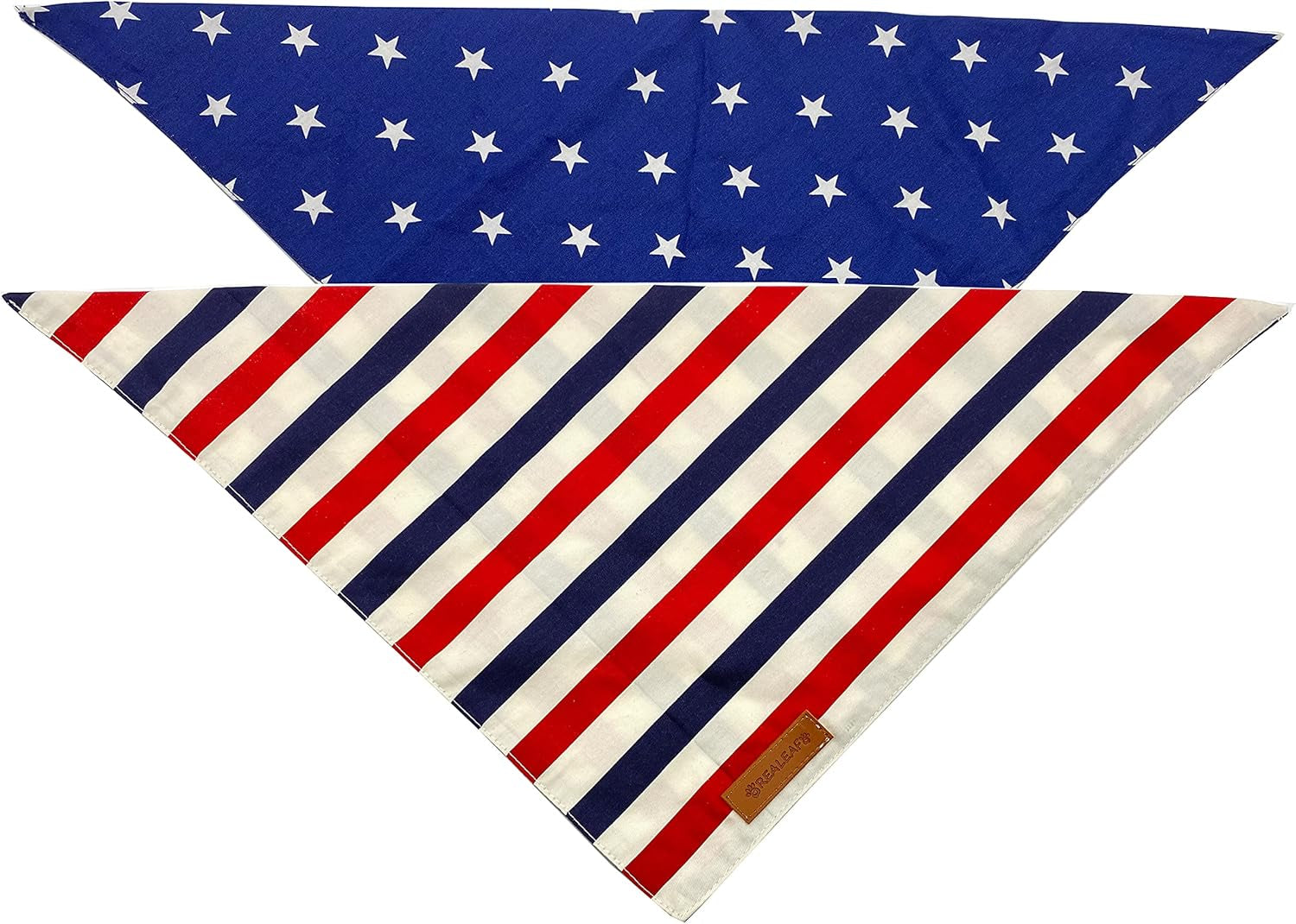 4Th of July Dog Bandanas 2 Pack, Reversible American Flag Pet Scarf for Boy and Girl, Premium Durable Fabric, Patriotic Bandana for Large and Extra Large Dogs (X-Large).