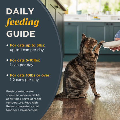 Reveal Natural Wet Cat Food, Fish & Chicken in Gravy Variety Pack, 12 X 2.47 Oz Cans.