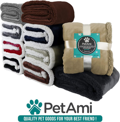 Dog Blanket for Bed, XL Pet Blanket Large Dogs, Fleece Furniture Couch Cover Protector Sofa Car Crate Kennel, Soft Sherpa Cat Throw Plush Reversible Washable, Twin 60X80 Solid Dark Gray.
