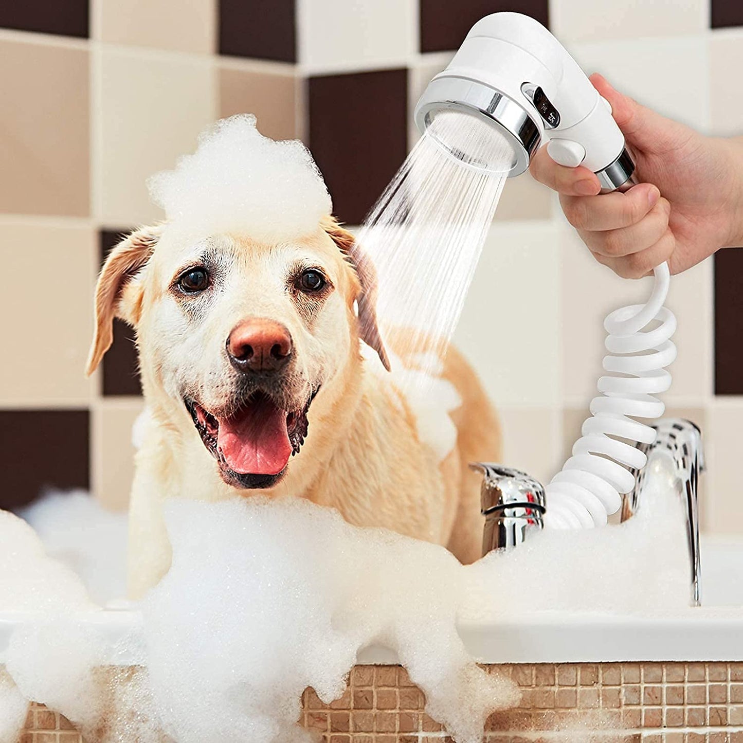 Sink Faucet Sprayer Attachment, Shower Head Attaches to Tub Faucet, Dog Bathing Hose Shower Set for Laundry Bathroom Kitchen.