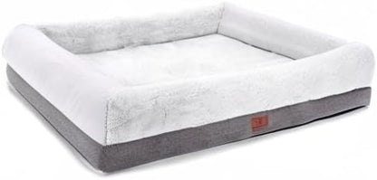Orthopedic Dog Bed for Medium Dogs, Bolster Sides Dogs Sofa Bed with Removable Washable Cover & Non-Skid Bottom, Soft Pet Bed with Egg Foam Dog Couch for Sleeping, 31 X 25 Inch, Gray.