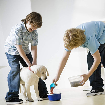 Dog Food Scoop Set of 4 - Plastic Measuring Cups for Dog, Cat and Bird Food (Random Color).