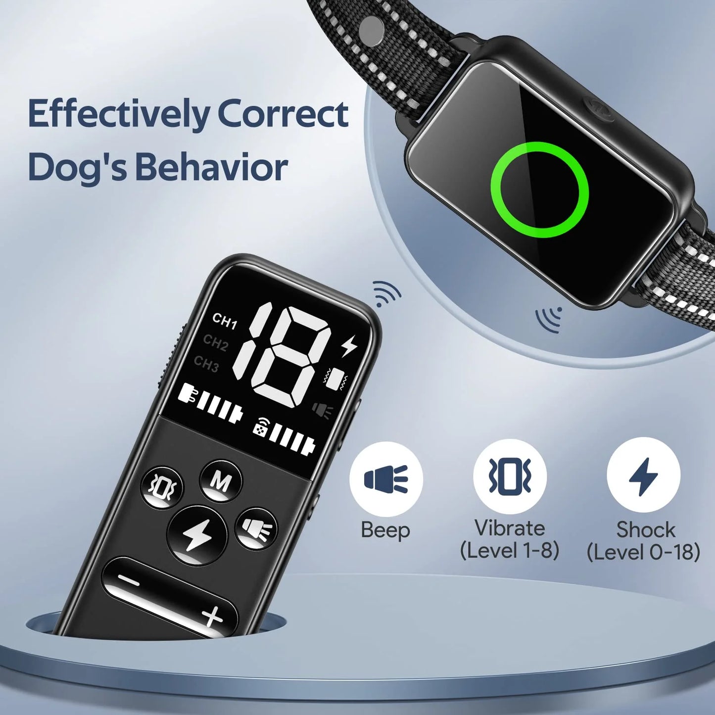 Dog Shock Collar for 2 Dogs,Dog Training Collar with Remote for Large, Medium, Small Dogs, E Collar with Vibration, Electric Shock, Beep.