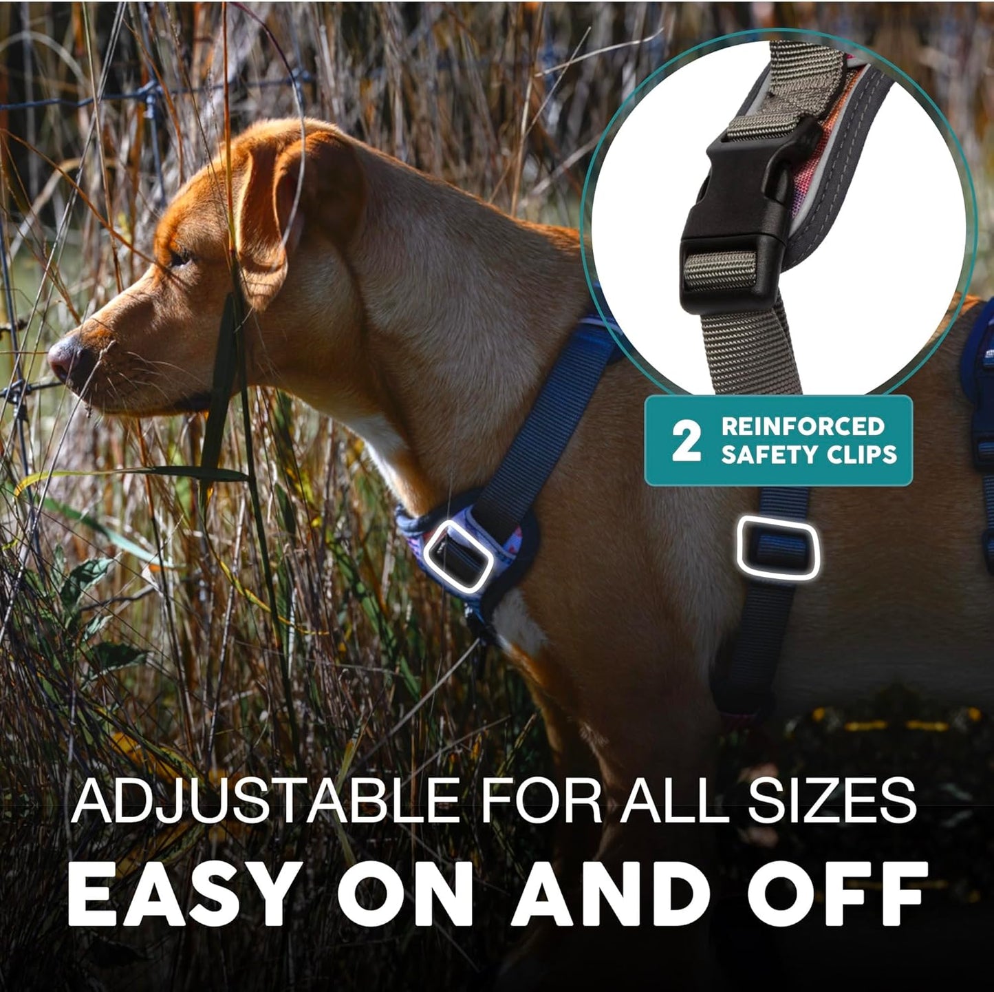 Embark Adventure Dog Harness, Reflective Trim No Pull Dog Harnesses for Small Sized Dogs - Military Grade Nylon, Front Clip with Gel Lined Handle..