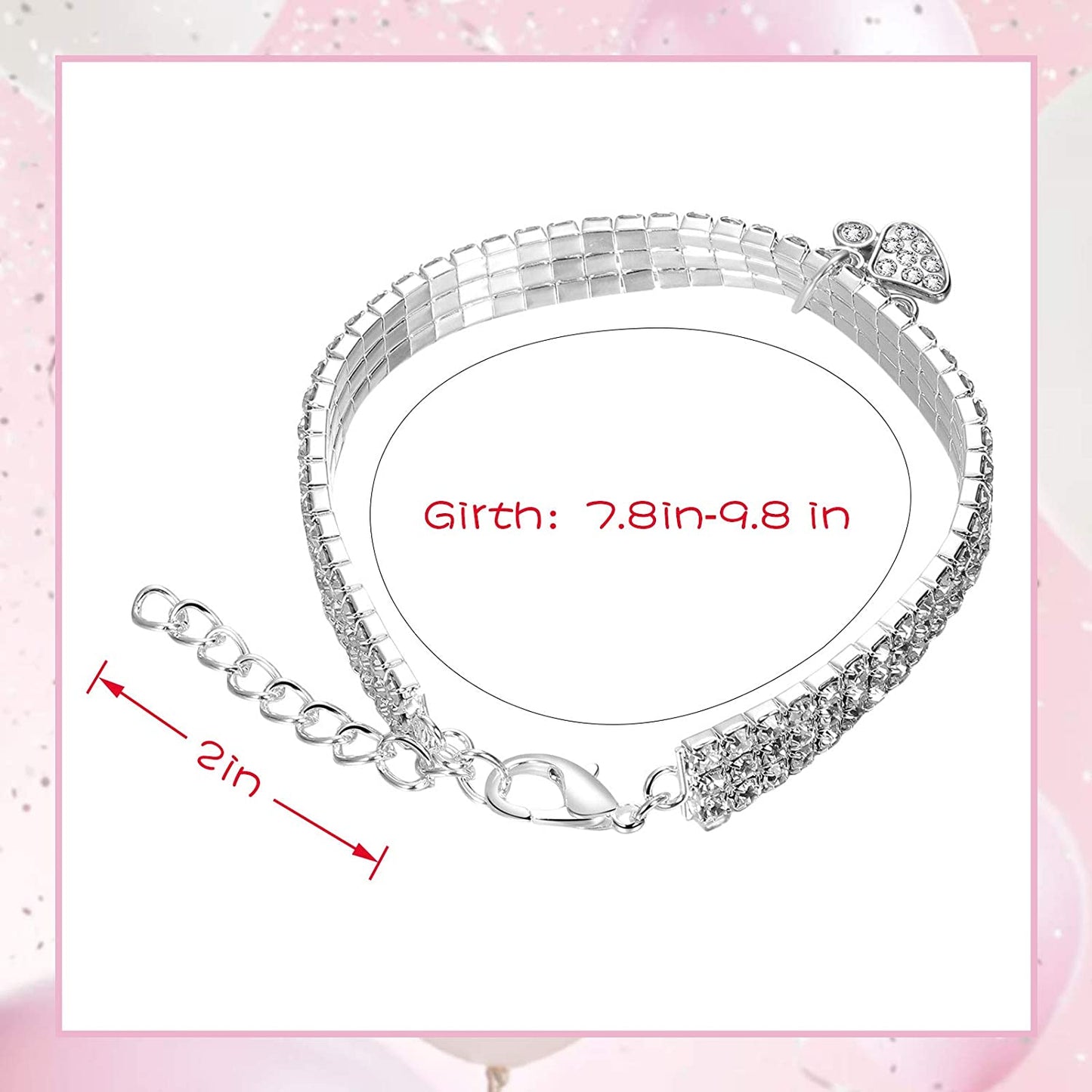 3 Pieces Bling Rhinestones Pet Collars Glitter Pendant Dog Collars Adjustable Crystal Cat Collar Elastic Pet Necklace for Small Pet Cat Dogs Puppy (White).