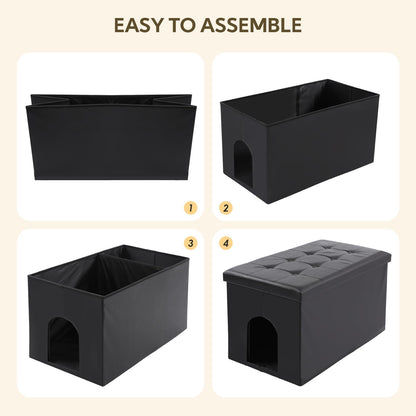 Cat Litter Box Enclosure Furniture Hidden, Cat Washroom Bench Storage Cabinet | Extra Large 35.4'' X 19.7'' X 19.7''| Dog Proof | Waterproof Inside/Easy Clean | Easy Assembly | Odor Control.