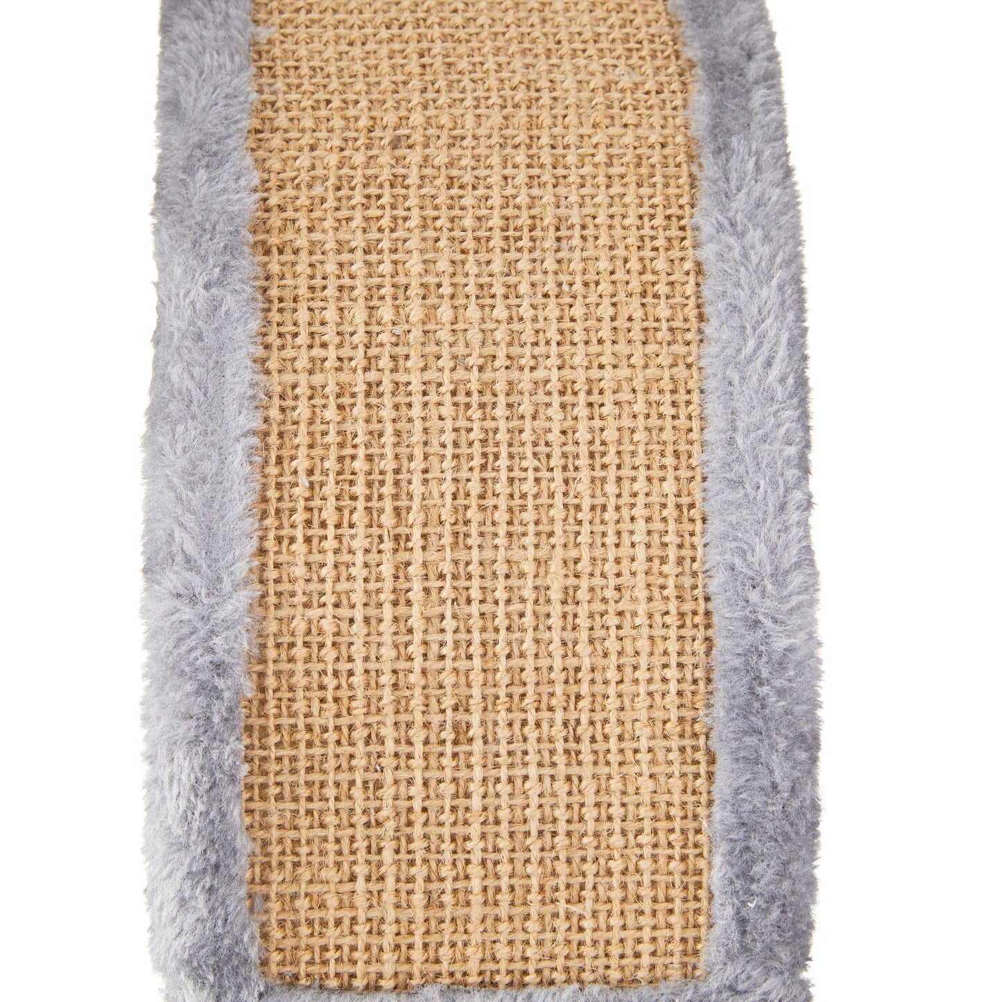 17"Deluxe Jute Cat Scratching Post with Arch Grooming Massager, Gray, Pack of 1.
