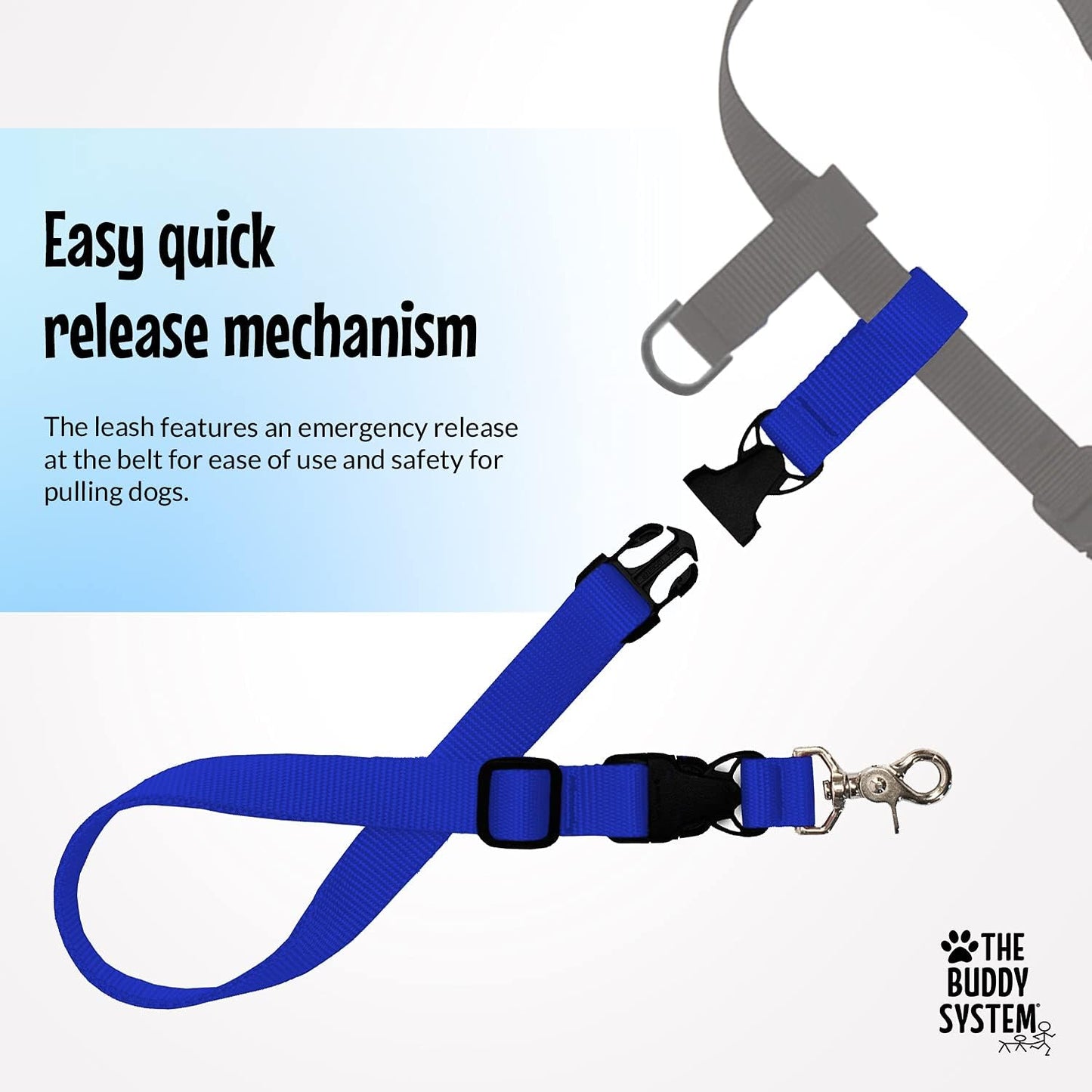 Hands Free Dog Leash, Adjustable Leash for Running, Jogging, Training and Service Dogs, Great for Small, Medium and Large Dogs, Made in USA (Royal Blue, Large Belt (27"- 50" Waist)).
