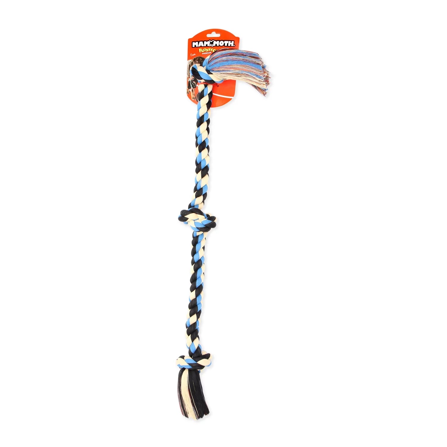 Flossy Chews Cottonblend 3 Knot Tug Rope Dog Toy, Extra-Large, 36", Assorted Colors.