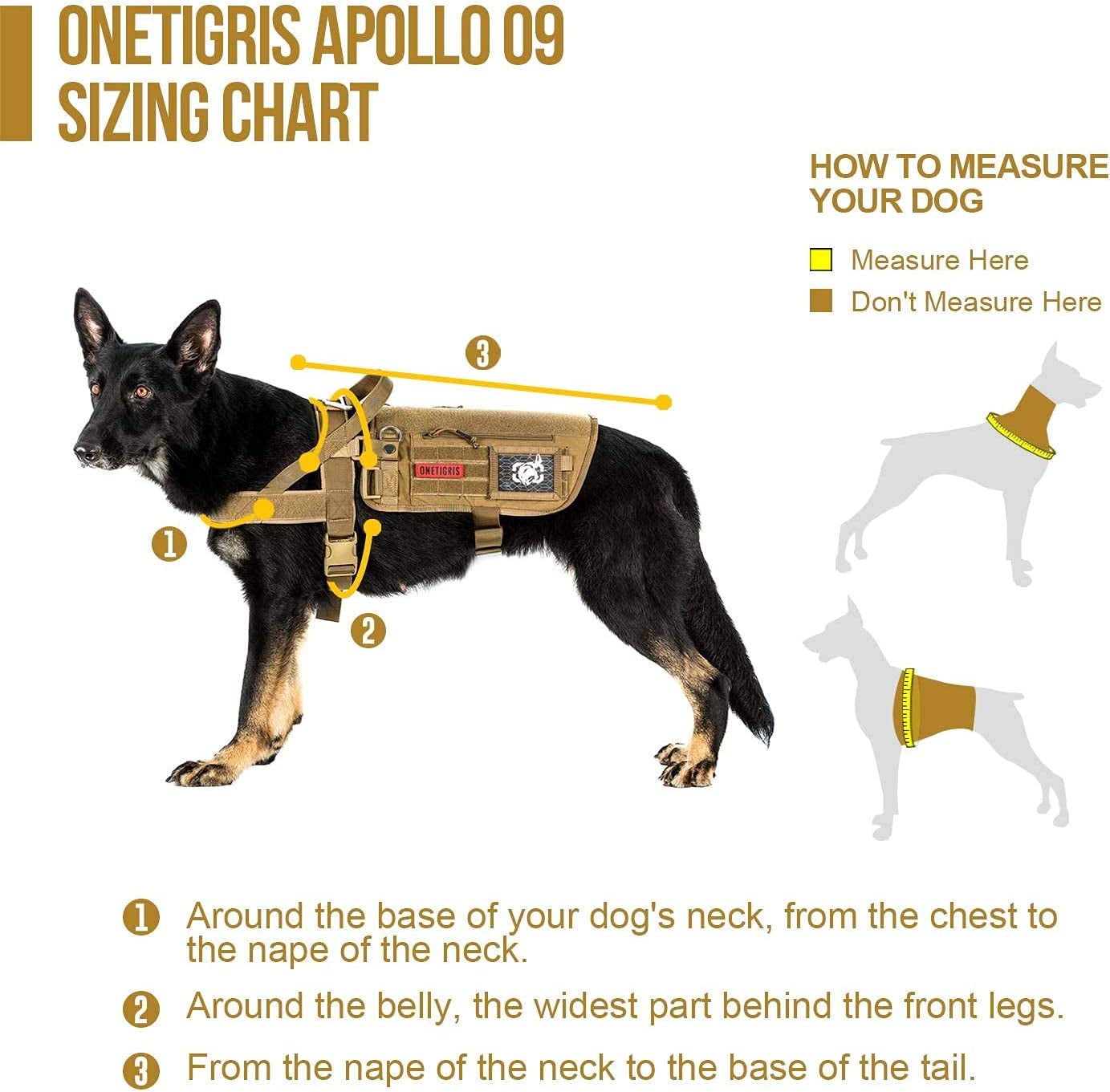 Service Dog Harness, Large Dog Harness Removable Neck Strap Compatible with Assistance Harness & Handle (Black, Short Version).