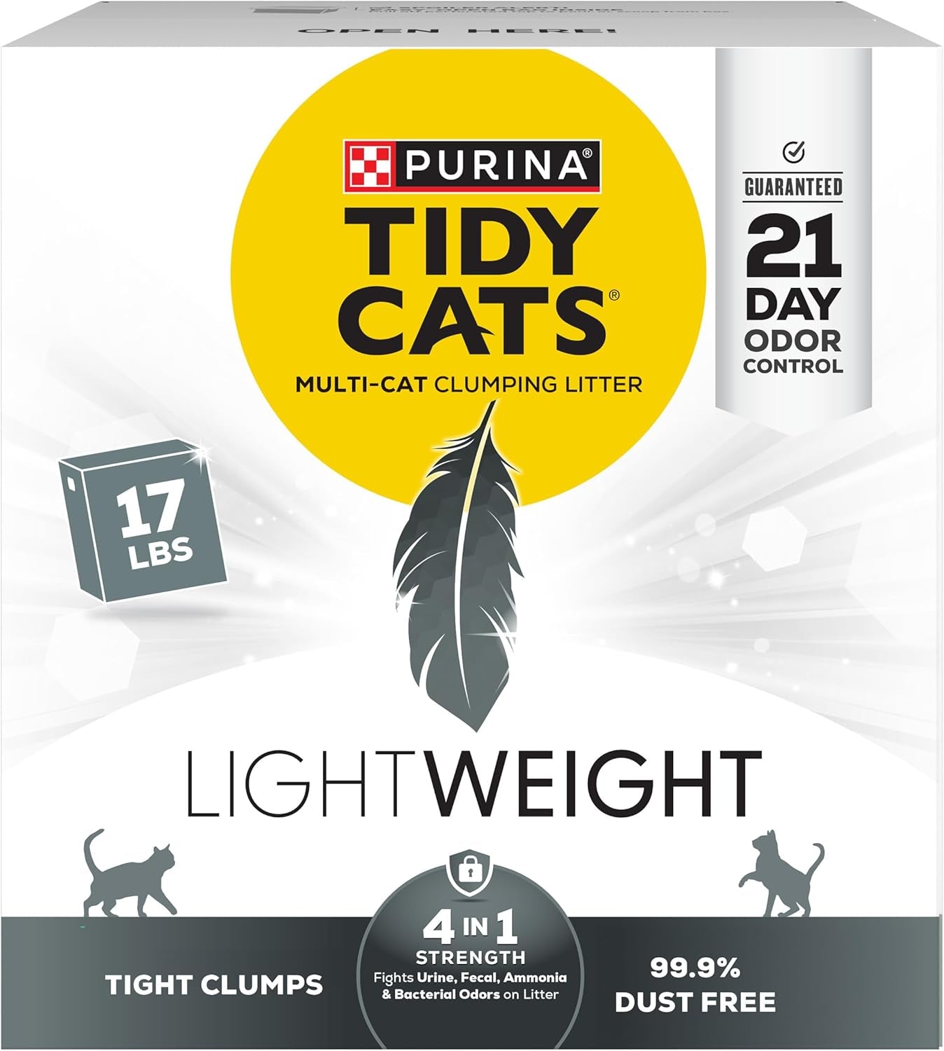 Purina  Multi Cat, Low Dust, Clumping Cat Litter, Lightweight 4-In-1 Strength - 17 Lb. Box.