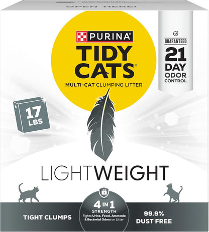 Purina  Multi Cat, Low Dust, Clumping Cat Litter, Lightweight 4-In-1 Strength - 17 Lb. Box.