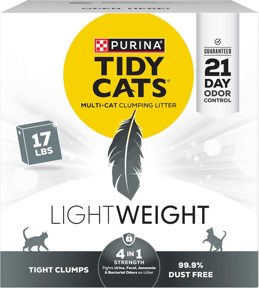 Purina  Multi Cat, Low Dust, Clumping Cat Litter, Lightweight 4-In-1 Strength - 17 Lb. Box.