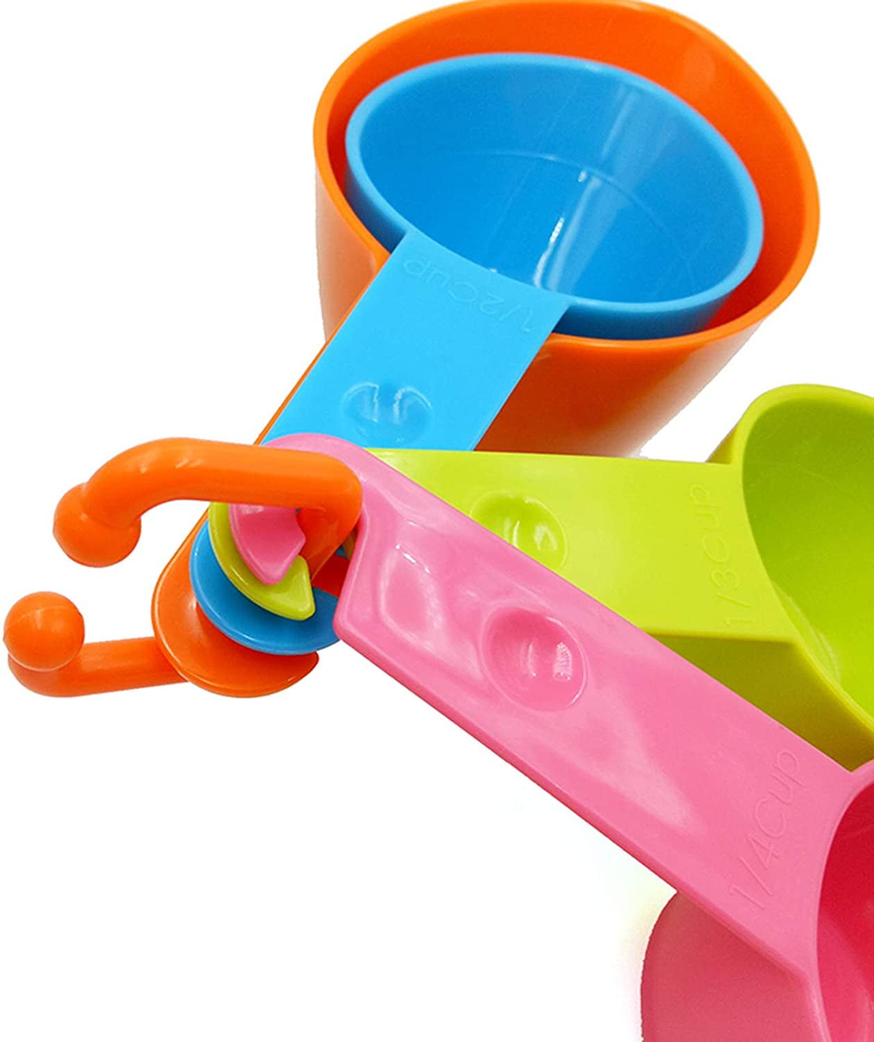 Dog Food Scoop Set of 4 - Plastic Measuring Cups for Dog, Cat and Bird Food (Random Color).