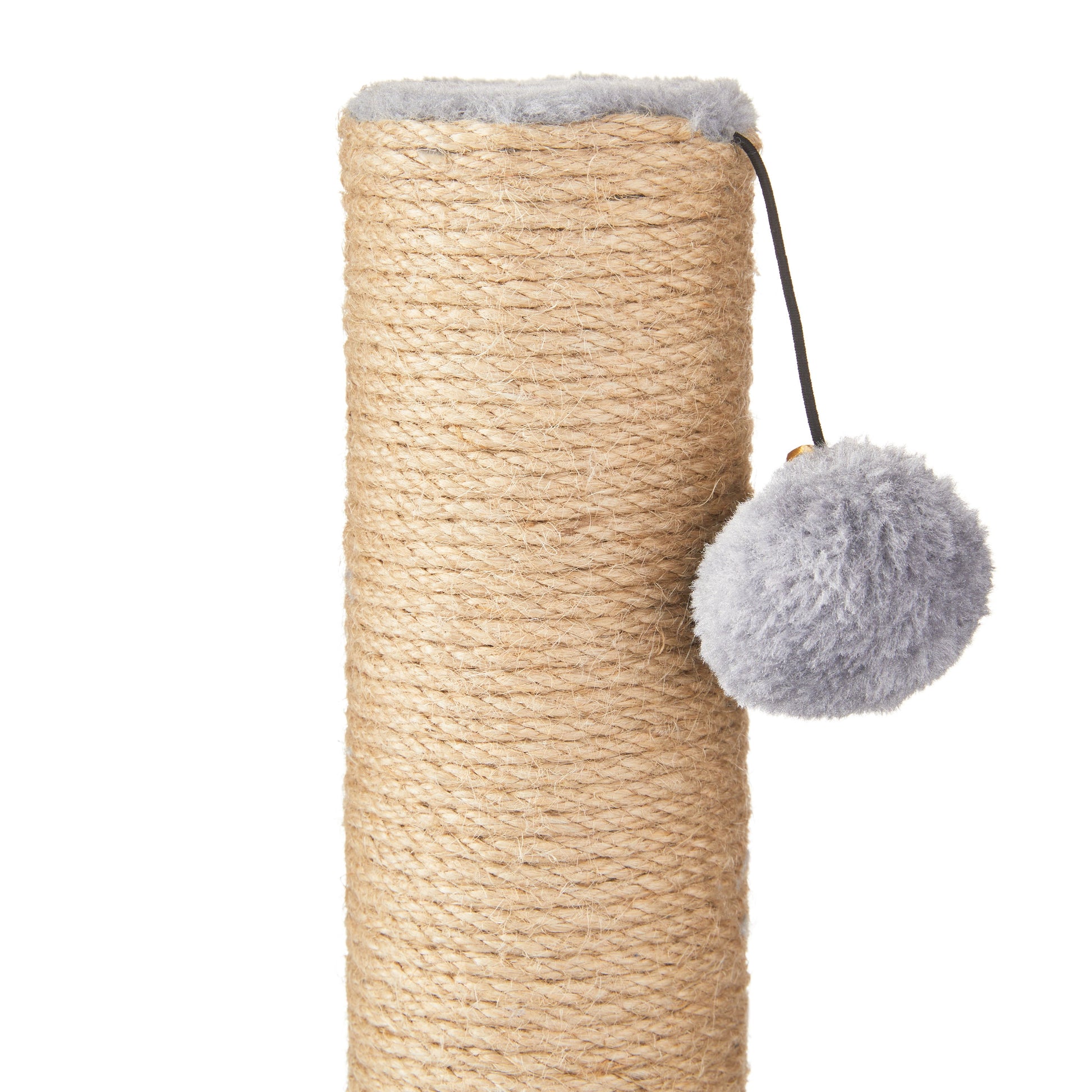 17"Deluxe Jute Cat Scratching Post with Arch Grooming Massager, Gray, Pack of 1.