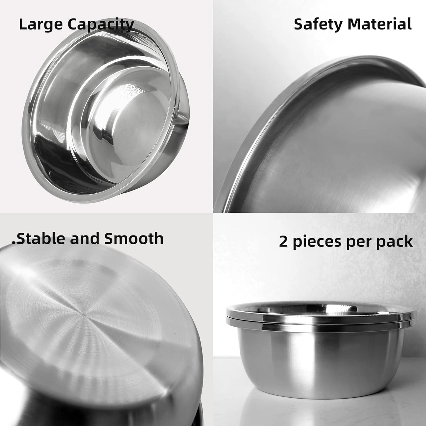 Stainless Steel Large Dog Bowl Set of 2, with 176 Oz (24Cup) High Capacity Metal Dog Food Bowls,Desirable Water and Food Bowls for Large, X-Large, and Giant Dogs,Heavy Duty, Bpa-Free.