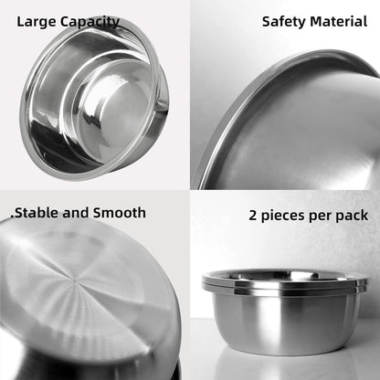 Stainless Steel Large Dog Bowl Set of 2, with 176 Oz (24Cup) High Capacity Metal Dog Food Bowls,Desirable Water and Food Bowls for Large, X-Large, and Giant Dogs,Heavy Duty, Bpa-Free.