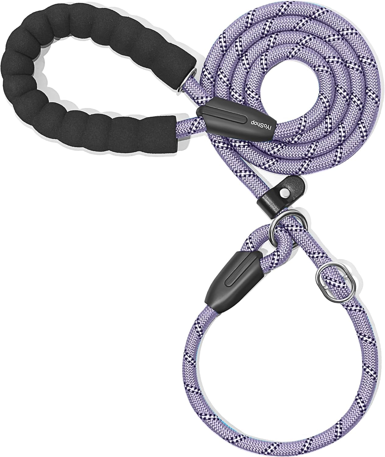 Durable Slip Lead Dog Leash with Padded Handle and Highly Reflective Threads, No Pull Dog Training Leash, (1/2" X 6 FT, Lavender).