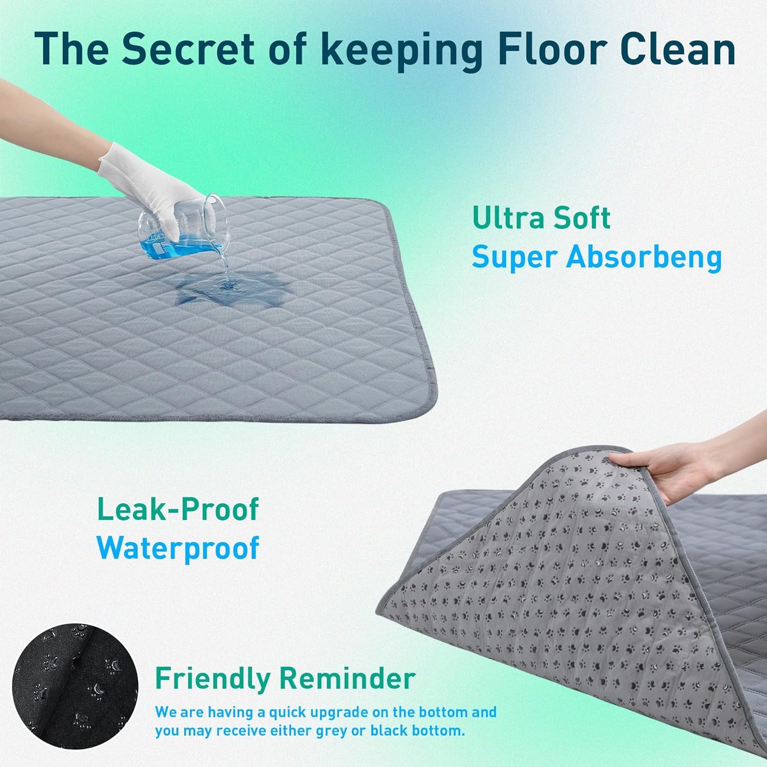 Reusable Washable Pee Pads for Dogs Large/Extra Large 36'' X 41'' 2 Pack, Absorbent Pet Puppy Dog Training Pads Non-Slip, Waterproof Whelping Potty Pads for Dogs Leak-Proof.