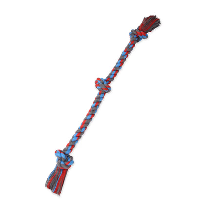 Flossy Chews Cottonblend 3 Knot Tug Rope Dog Toy, Extra-Large, 36", Assorted Colors.