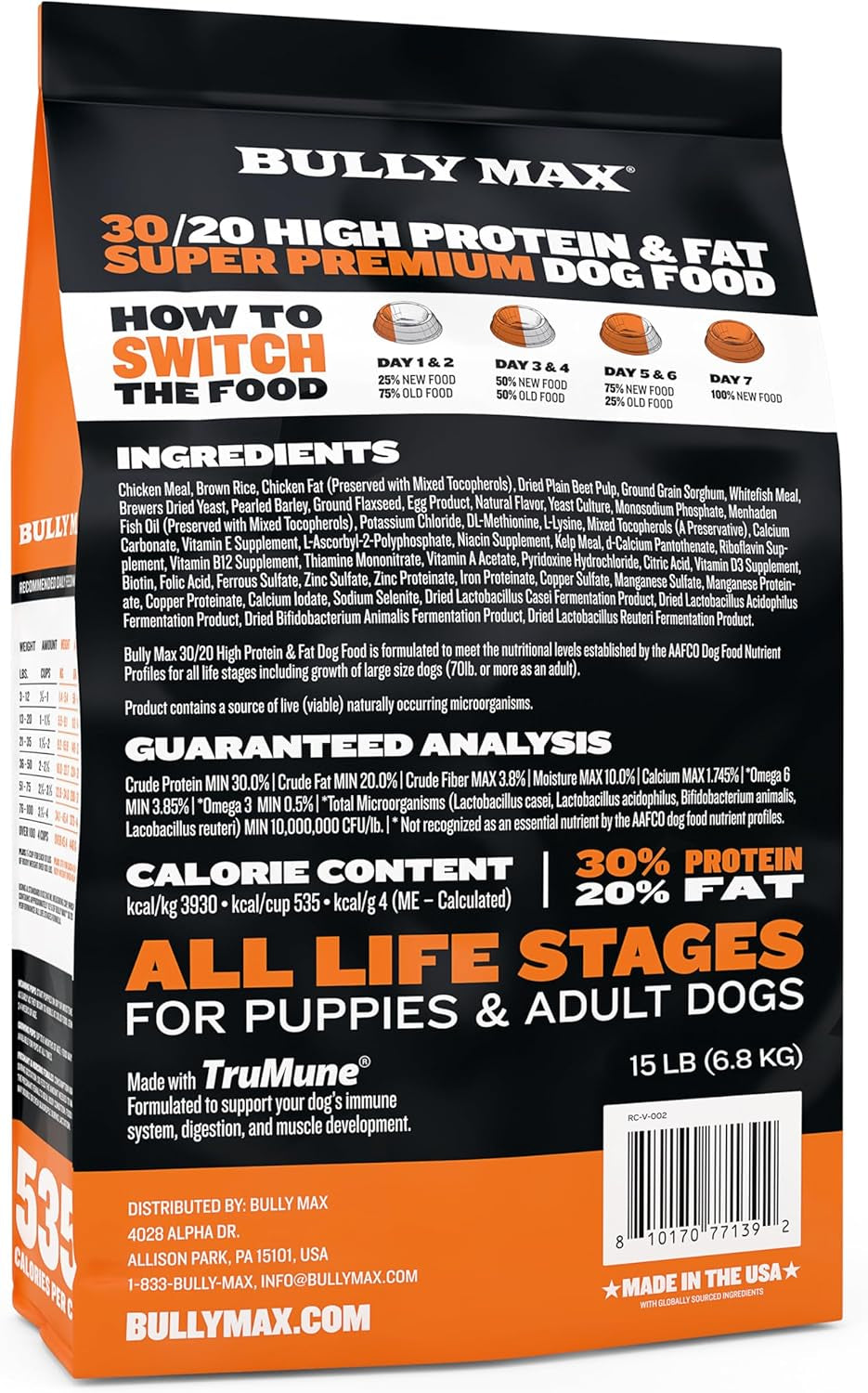 High Performance Premium Dry Dog Food for All Ages - High Protein Natural Puppy Food for Small & Large Breed Puppies & Adult Dogs, 15 Lb Bag.