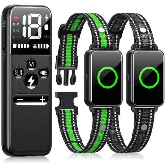 Dog Shock Collar for 2 Dogs,Dog Training Collar with Remote for Large, Medium, Small Dogs, E Collar with Vibration, Electric Shock, Beep.