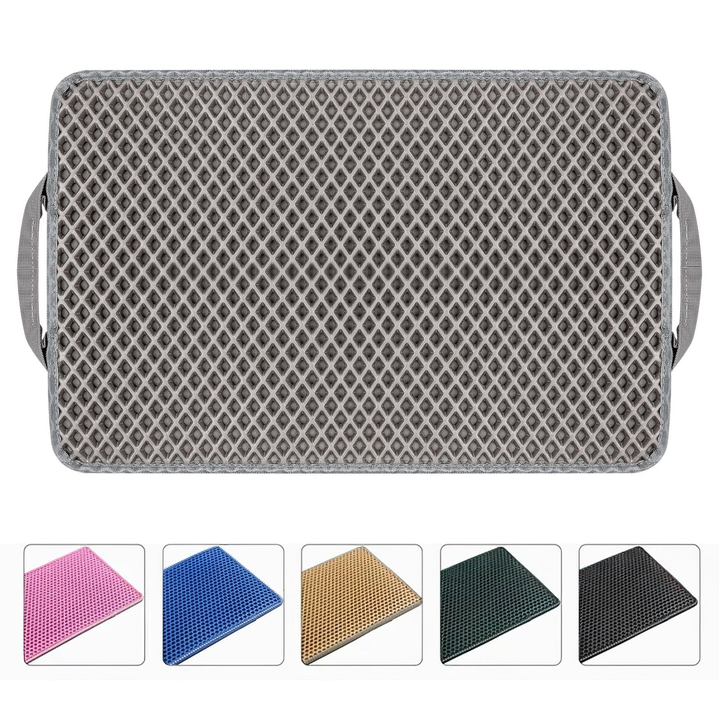 Double Layer anti Tracking Waterproof Cat Litter Trapping Mat Gray.