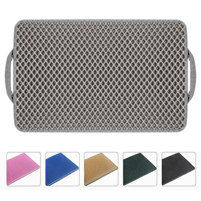 Double Layer anti Tracking Waterproof Cat Litter Trapping Mat Gray.
