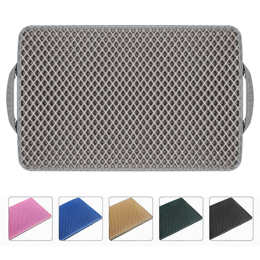 Double Layer anti Tracking Waterproof Cat Litter Trapping Mat Gray.
